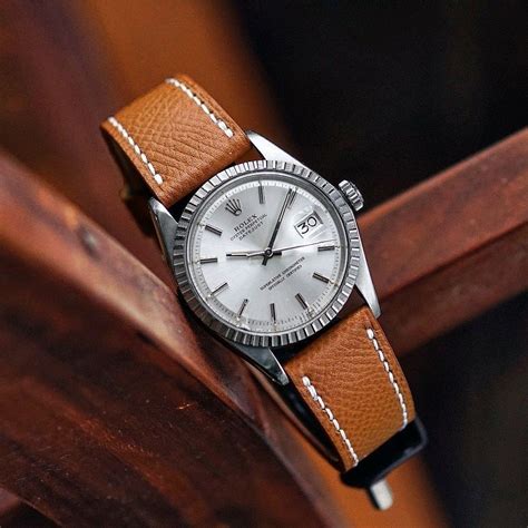 gray leather band on gold rolex|vintage Rolex leather watch bands.